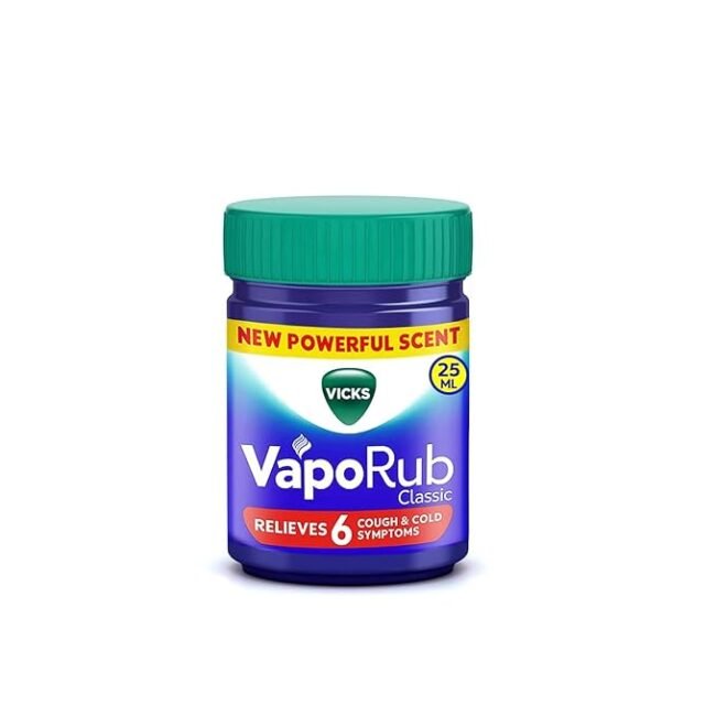 Vicks Vaporub 50ml ml Relief From Cold, Cough, Blocked Nose, Headache, Body Ache, Muscular Stiffness And Breathing Difficulty