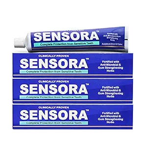 SENSORA Sensitivity Relief Toothpaste with Rapid Relief Formula | Herbal Ingredients | Ideal for Sensitive Teeth |Pack of 3x100gm