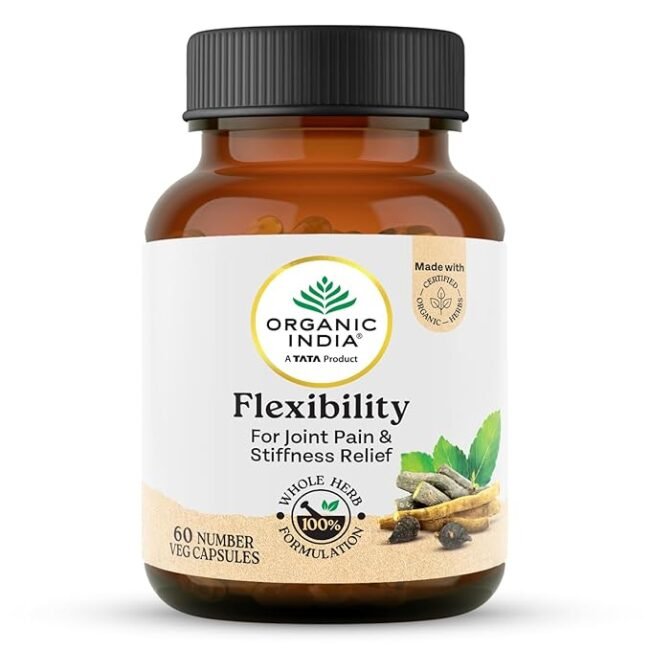 Organic India Flexibility, Relieves Joint Pain and stiffness -Pack Of 60 Capsules