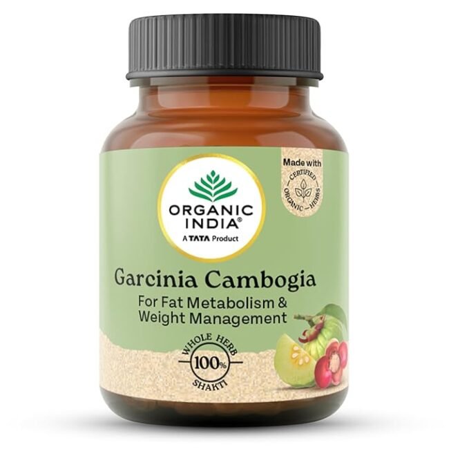 Organic India Garcinia Cambogia - 60 Veg Caps, Improves Fat Metabolism, Lean Muscle Development, Boosts Energy, Enhances Immunity, & Helps Weight Management