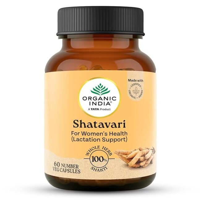Organic India Shatavari - 60 Veg Capsules, With Plant Based Estrogens, Helps Boosts Health and Vitality For Women