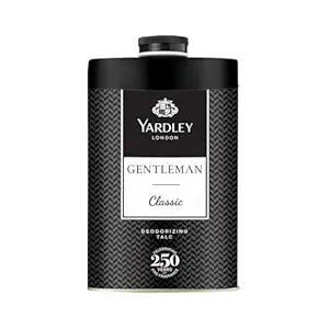 Yardley London Gentleman Classic Deodorizing Talc Spray for Men with Calcium, Carbonate, Magnisum, Carbonate, Fragrance, Dipropylene Glycol, Calcium, Silicate, Triclosan, Pack of 1, 250g