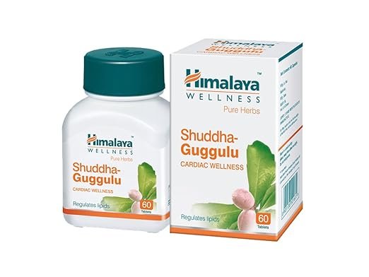 Himalaya Pure Herbs Shuddha Guggulu, Cardiac wellness Modulates blood lipid levels, Helps reduce excess cholesterol level in the blood- 60 Tablets