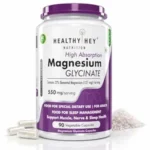 HealthyHey Nutrition Magnesium Glycinate Supplement High Absorption for Sleep, Cramps, & Nerves Health -120 Vegetable Capsules