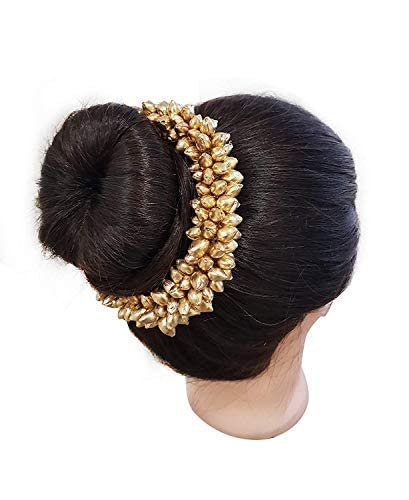 Artificial Golden Beads Hair Gajra for Bun, Bharatnatyam Kuchipudi Dance Hair Accessories for Women and Girls,1pc - Image 5
