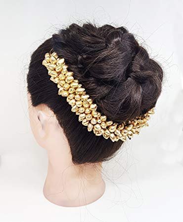 Artificial Golden Beads Hair Gajra for Bun, Bharatnatyam Kuchipudi Dance Hair Accessories for Women and Girls,1pc - Image 4